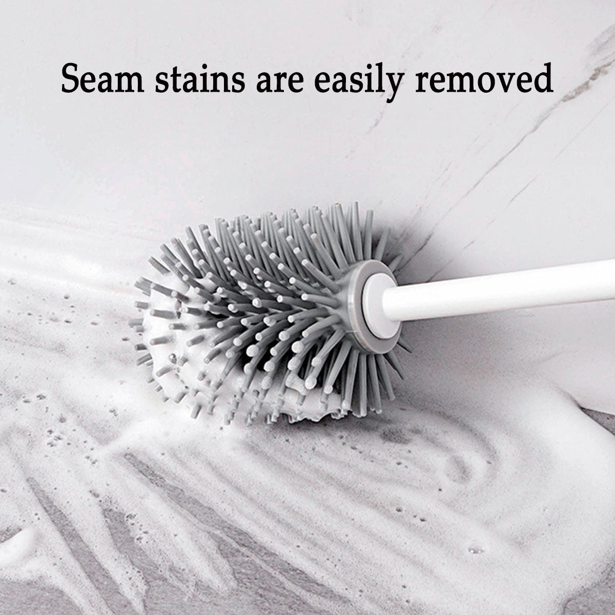 Wall Mounted Silicone Toilet Brush No Dead Cleaning Brush for Bathroom Household