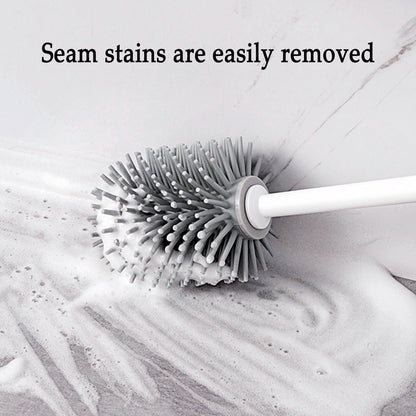 Wall Mounted Silicone Toilet Brush No Dead Cleaning Brush for Bathroom Household