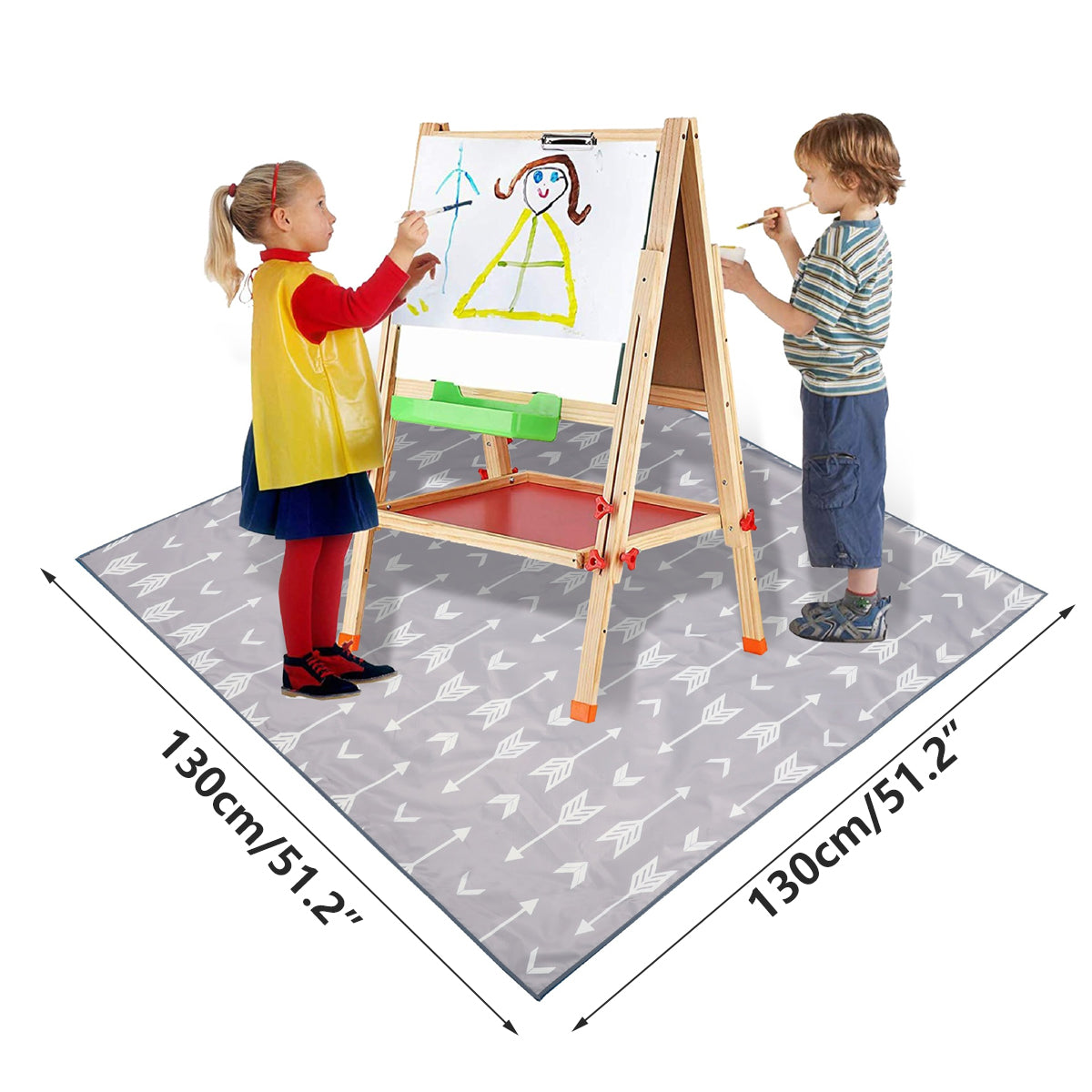 Waterproof Non-Slip Floor Mat 130x130cm High Chair Protector