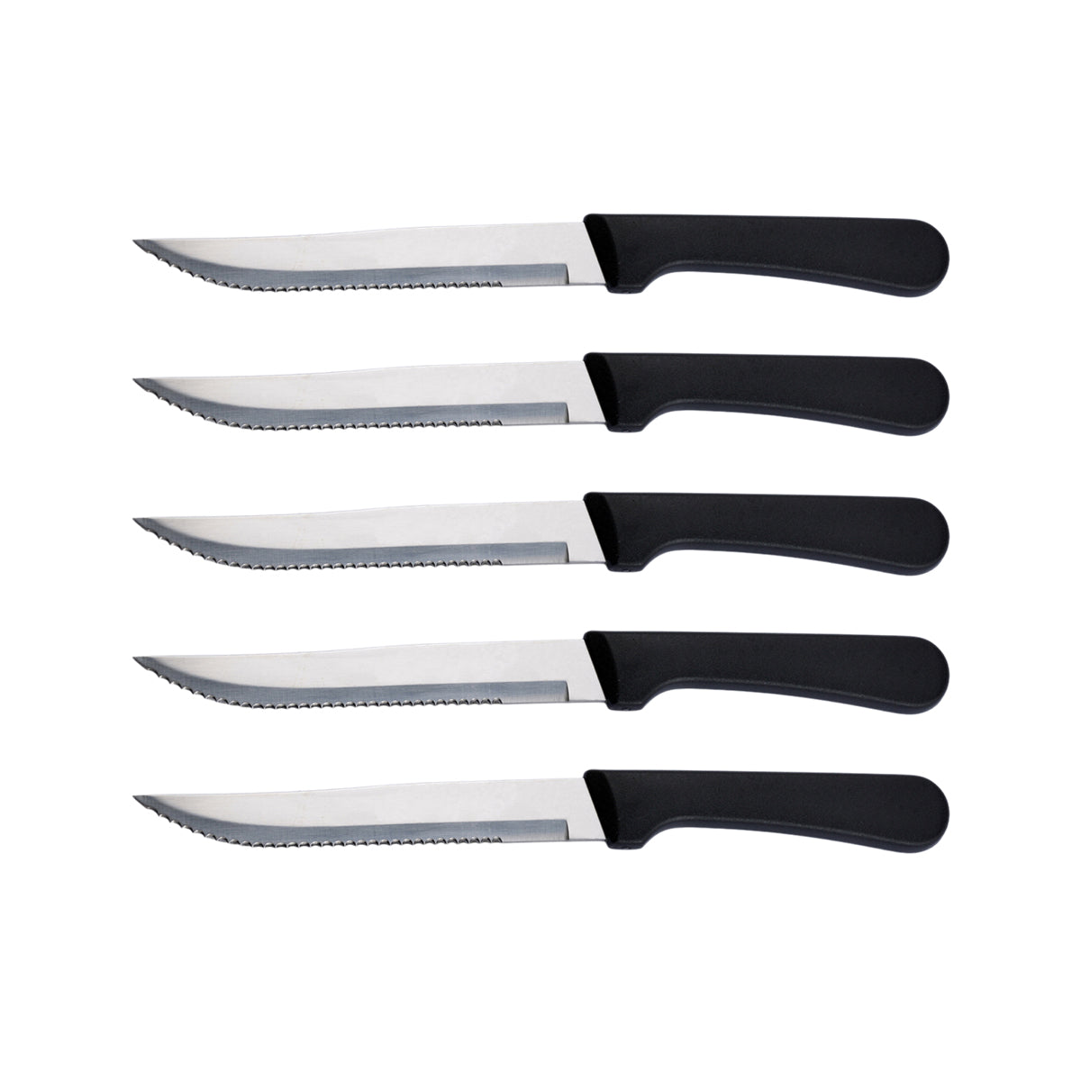 6pcs Stainless Steel Steak Knife Set With Black Handle for Kitchen Dining
