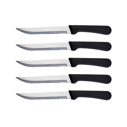 6pcs Stainless Steel Steak Knife Set With Black Handle for Kitchen Dining
