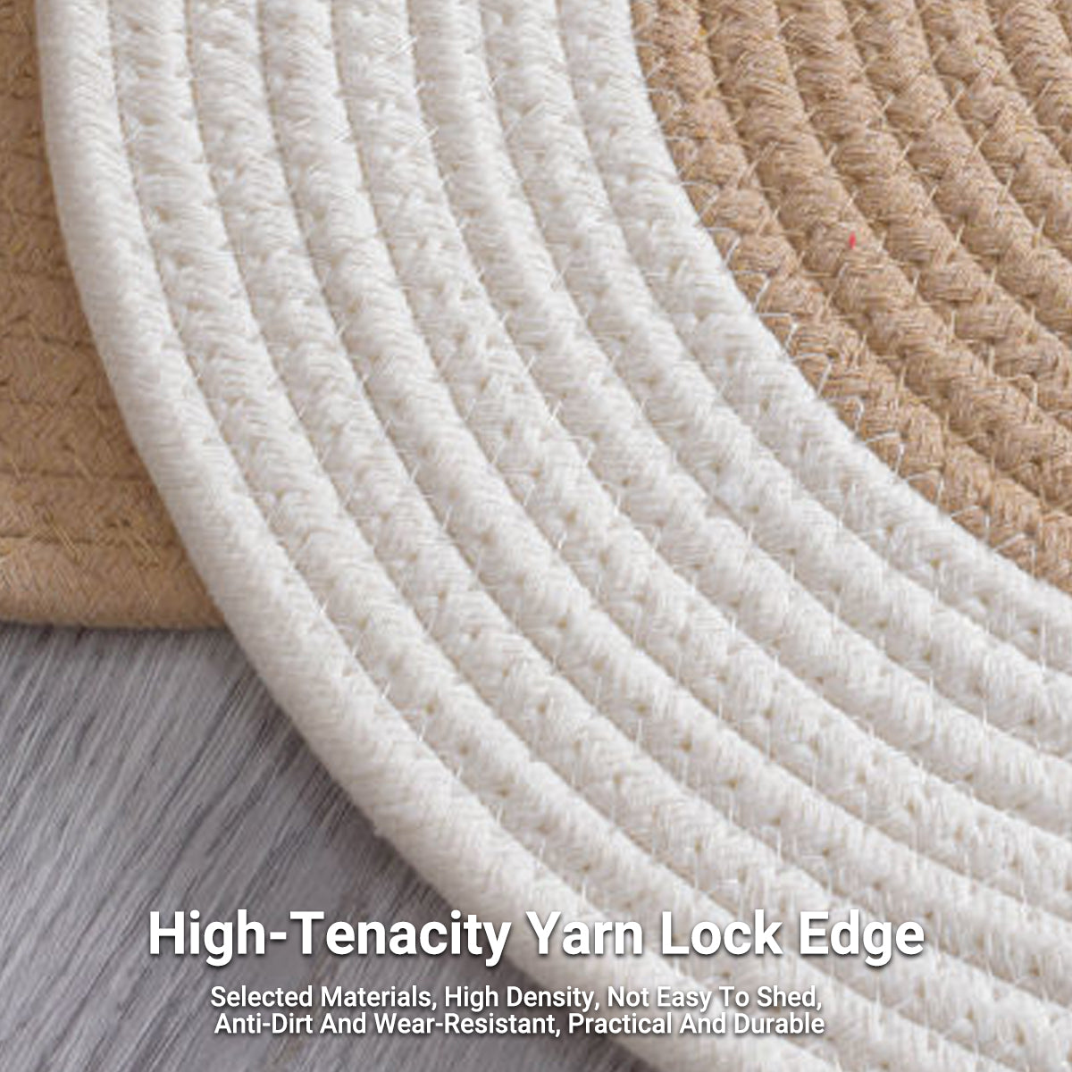 Oval Cotton Floor Mat Non-Slip Washable Bedroom Rug
