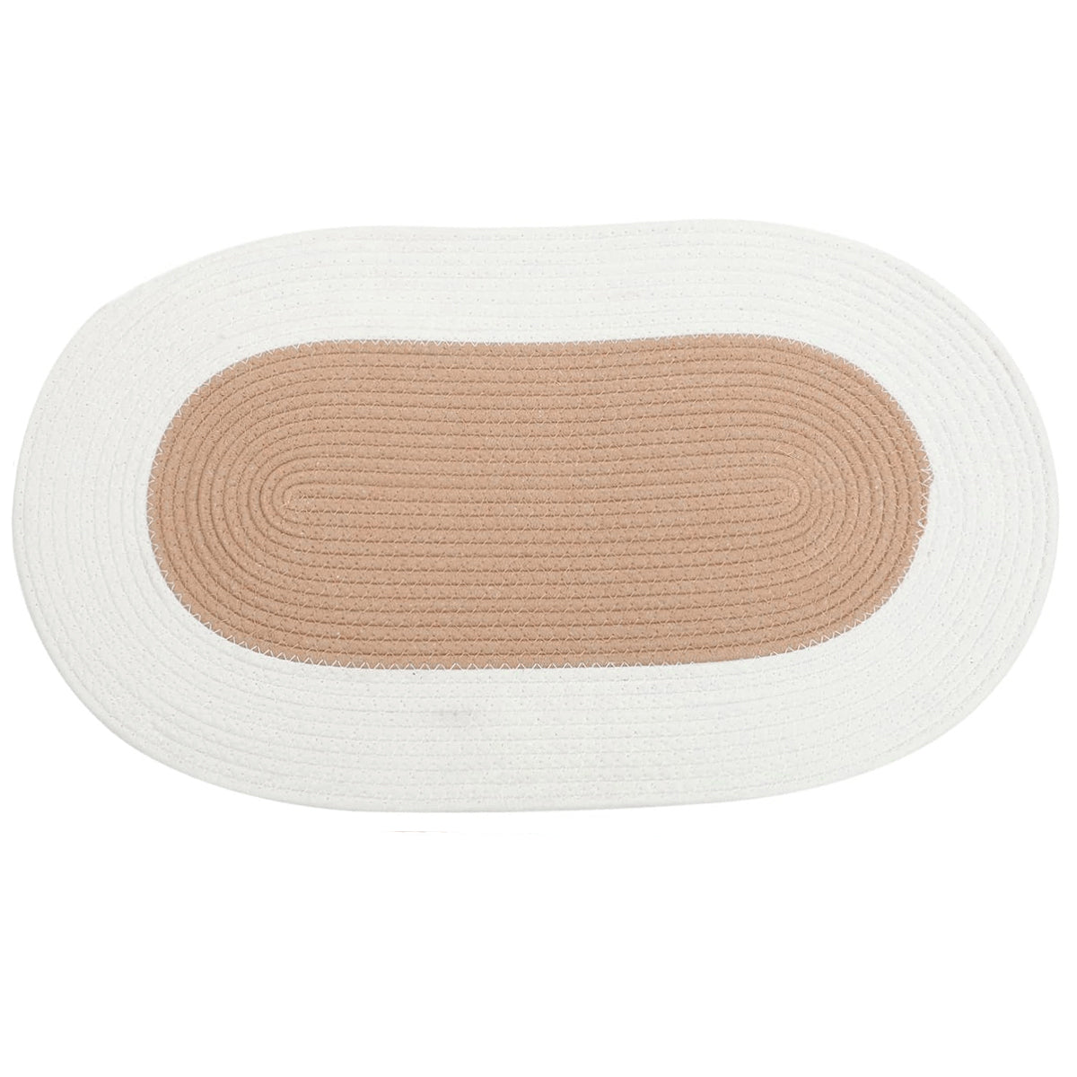 Oval Cotton Floor Mat Non-Slip Washable Bedroom Rug