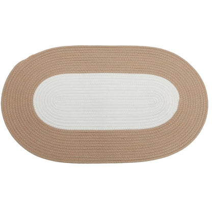 Oval Cotton Floor Mat Non-Slip Washable Bedroom Rug