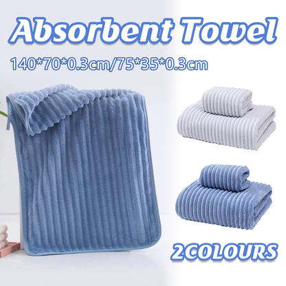 2 Pcs Coral Fleece Bath Towel Set in 2 Colours – Product View 2