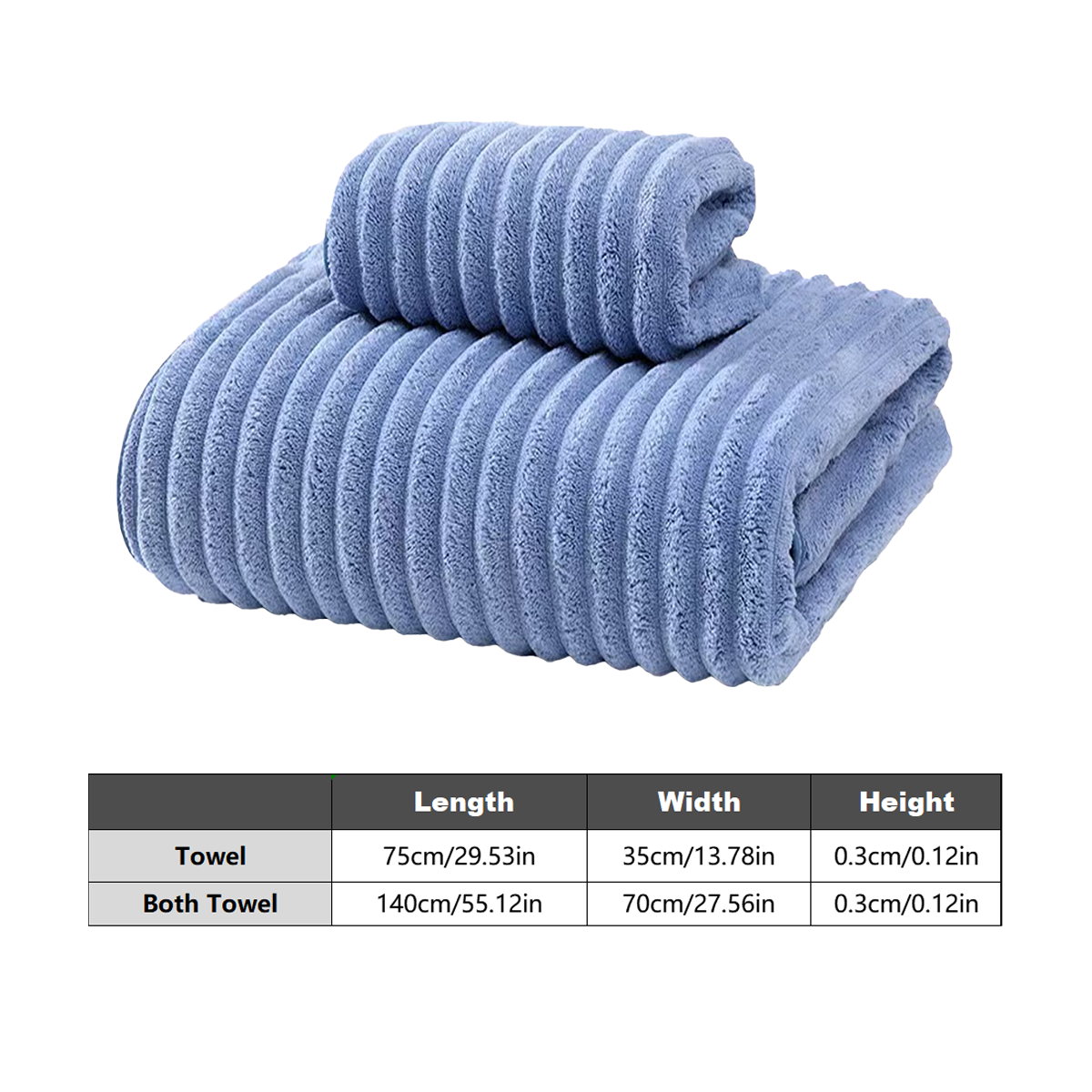 2 Pcs Coral Fleece Bath Towel Set in 2 Colours – Product View 3
