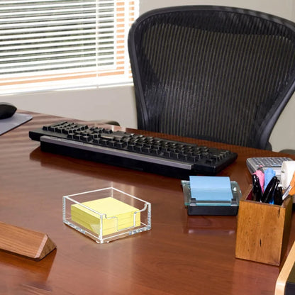 4 Inch Clear Acrylic Sticky Note Holder Box for Desk