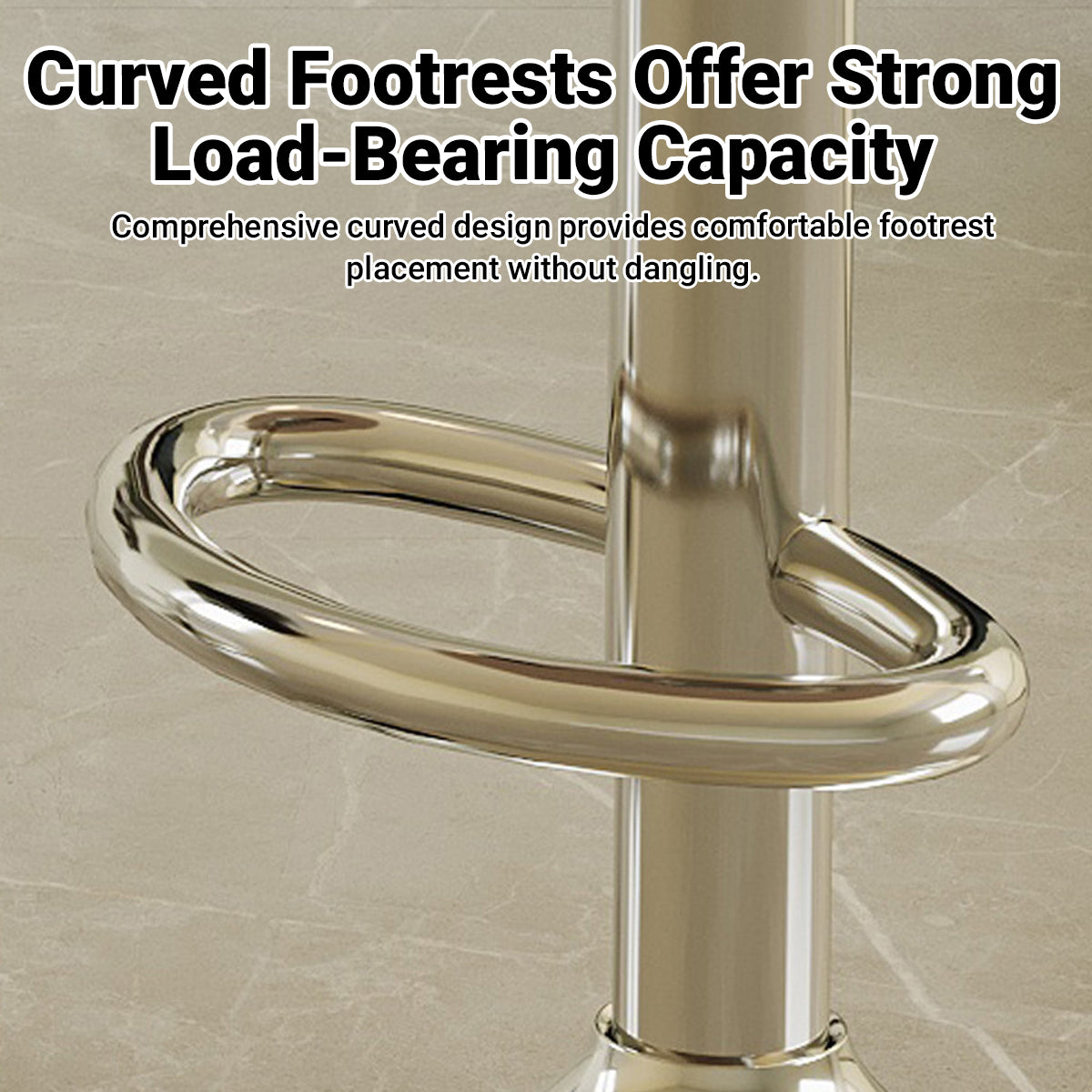 Adjustable Bar Stool with Back Height 61-81cm Anti-Slip