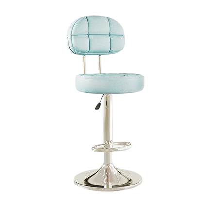 Adjustable Bar Stool with Back Height 61-81cm Anti-Slip