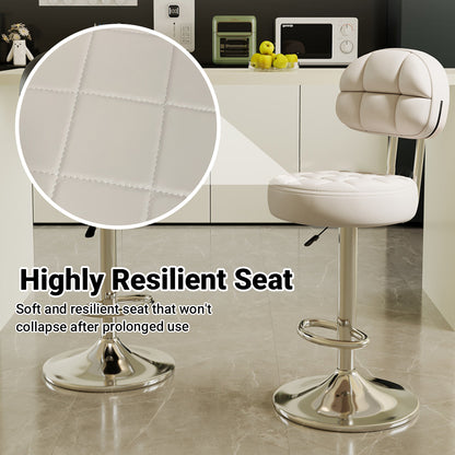 Adjustable Bar Stool with Back Height 61-81cm Anti-Slip