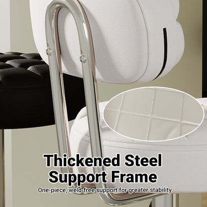 Adjustable Bar Stool with Back Height 61-81cm Anti-Slip
