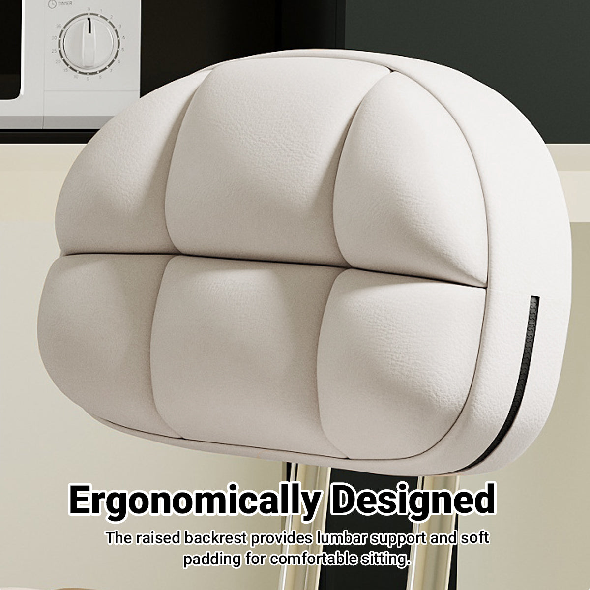 Adjustable Bar Stool with Back Height 61-81cm Anti-Slip