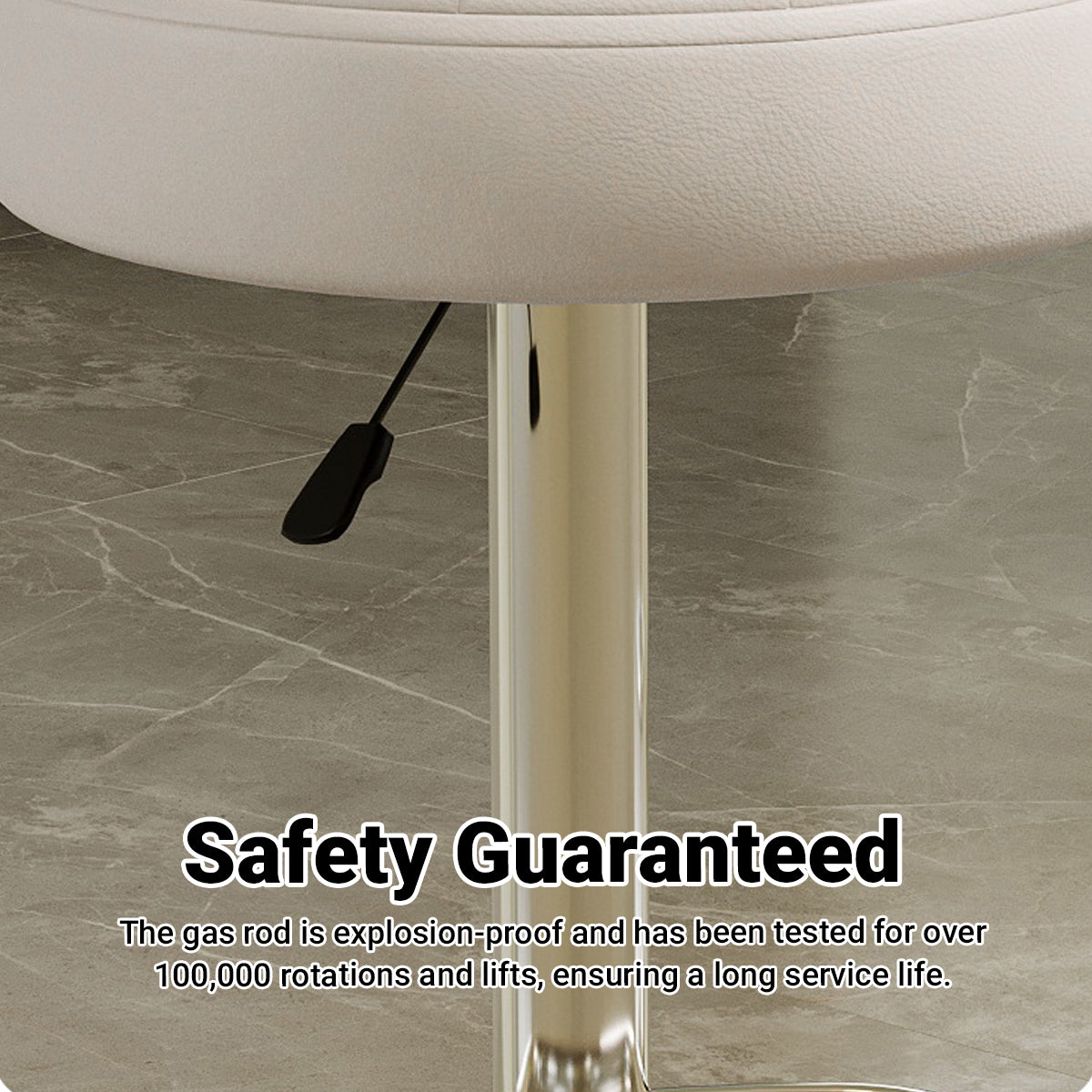 Adjustable Bar Stool with Back Height 61-81cm Anti-Slip
