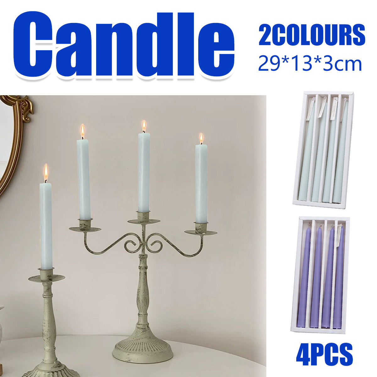 4pcs Candles Romantic Candlelight Dinner Candles Scented Candle Home Decor AU