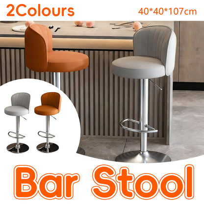 Bar Stool Adjustable Height Modern PU Leather Seat Metal Frame for Kitchen Bar