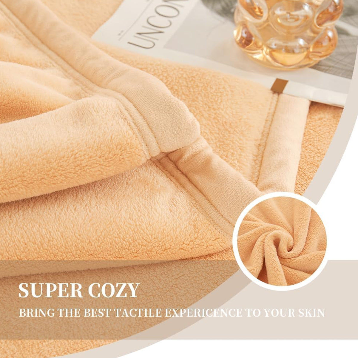 Large Camel Guest Bed Blanket 200 x 230cm – Product View 7