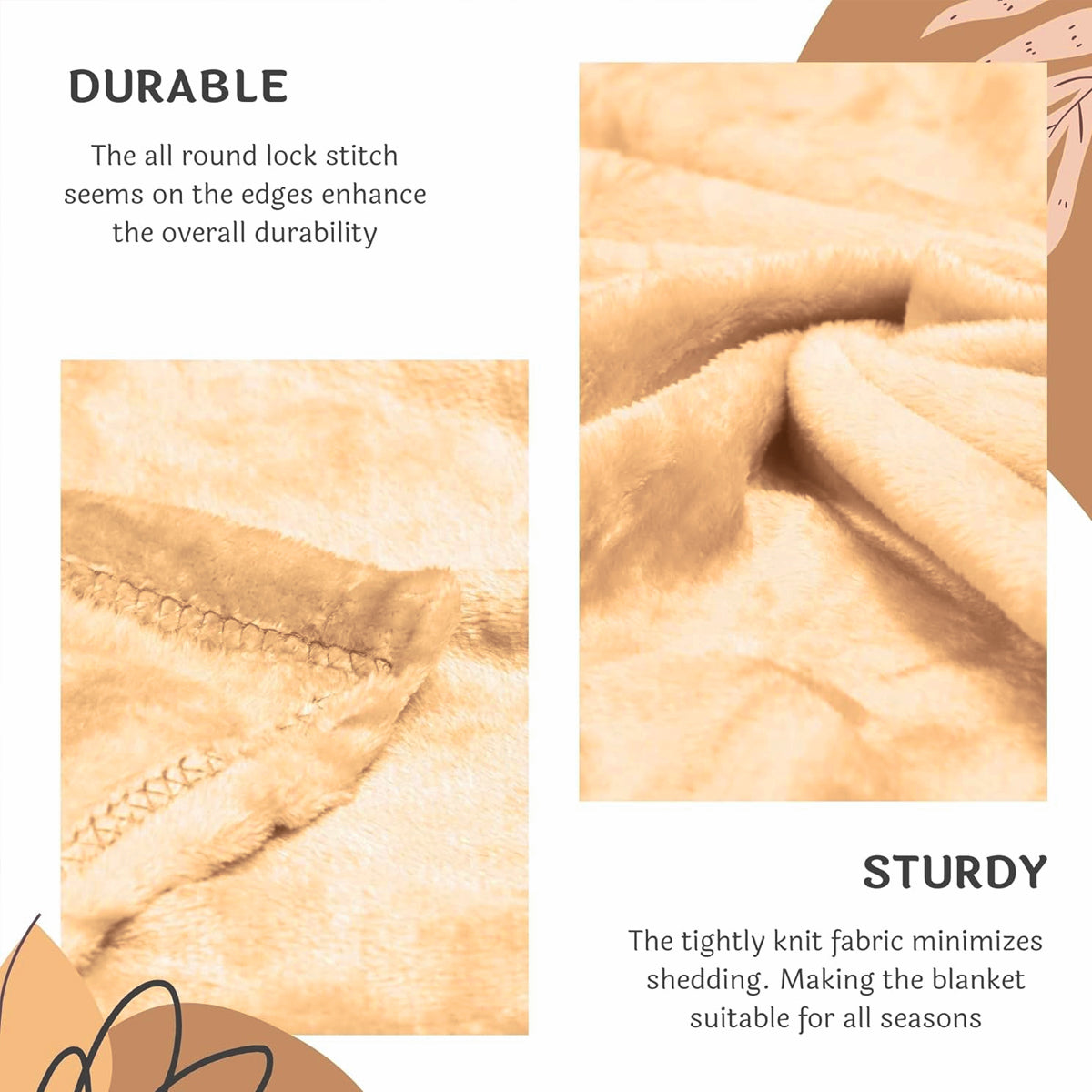 Large Camel Guest Bed Blanket 200 x 230cm – Product View 14