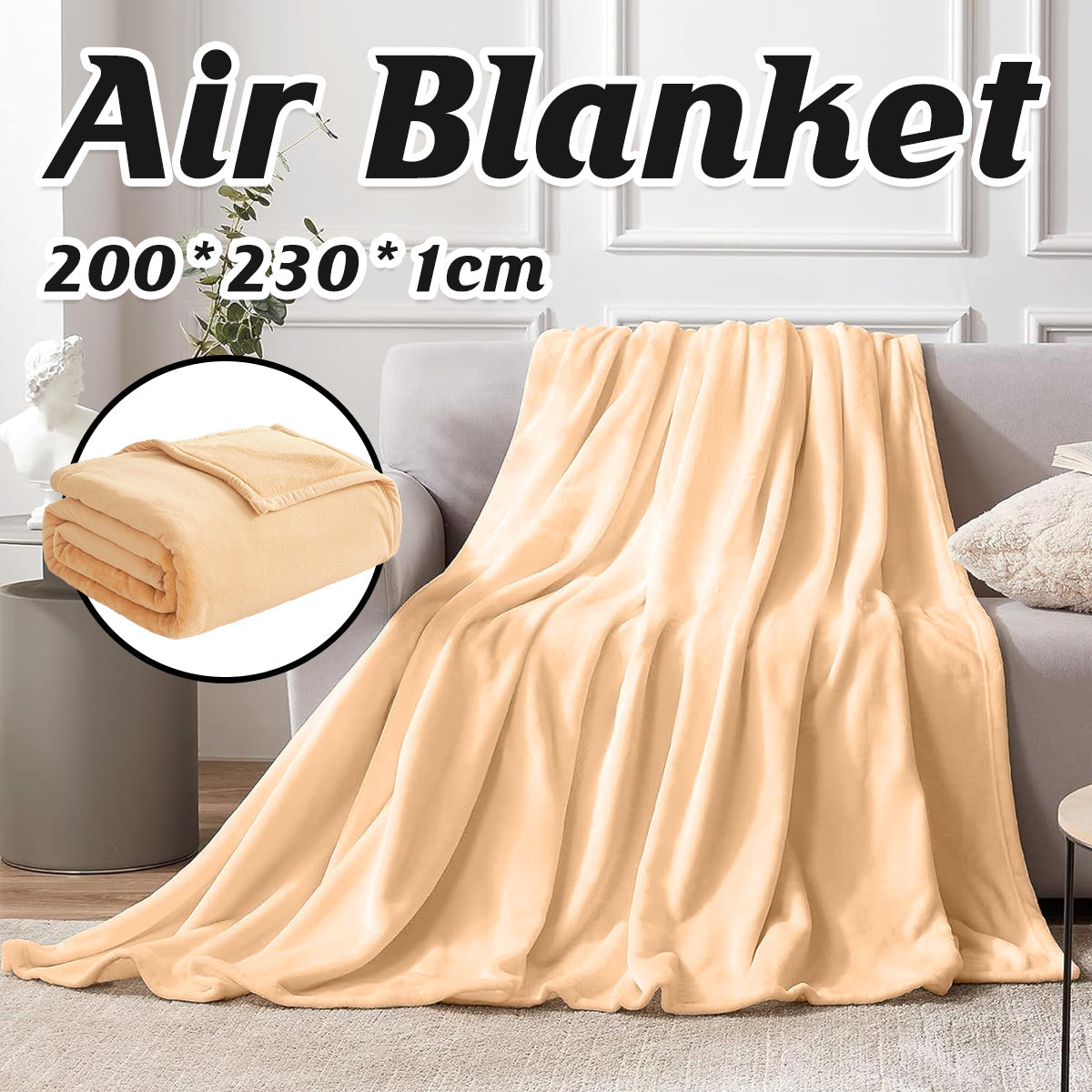 Large Camel Guest Bed Blanket 200 x 230cm – Product View 2