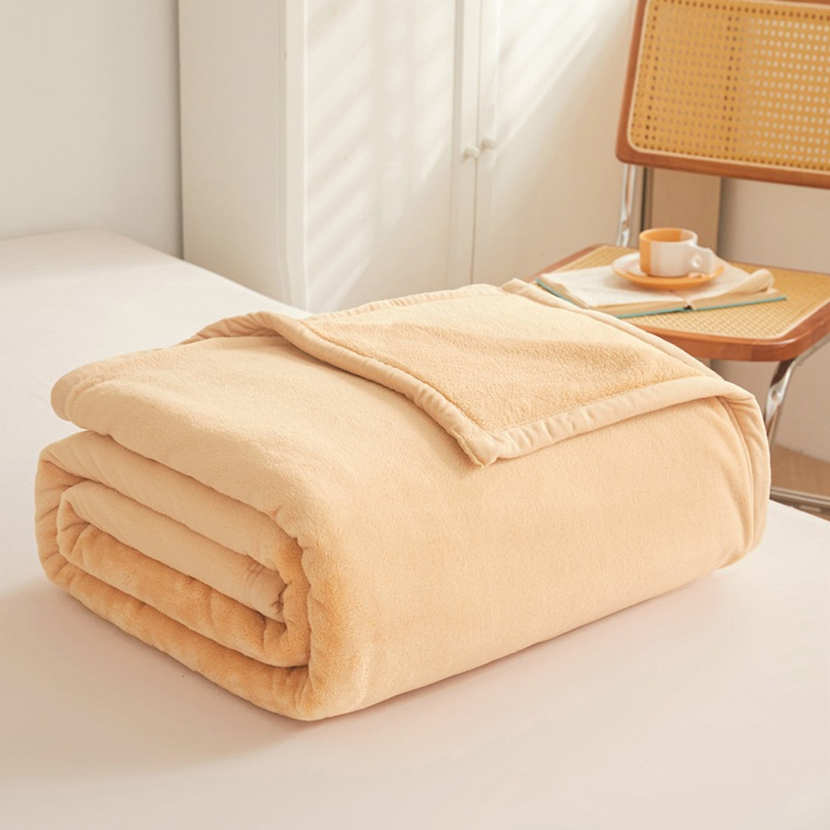 Large Camel Guest Bed Blanket 200 x 230cm – Product View 12