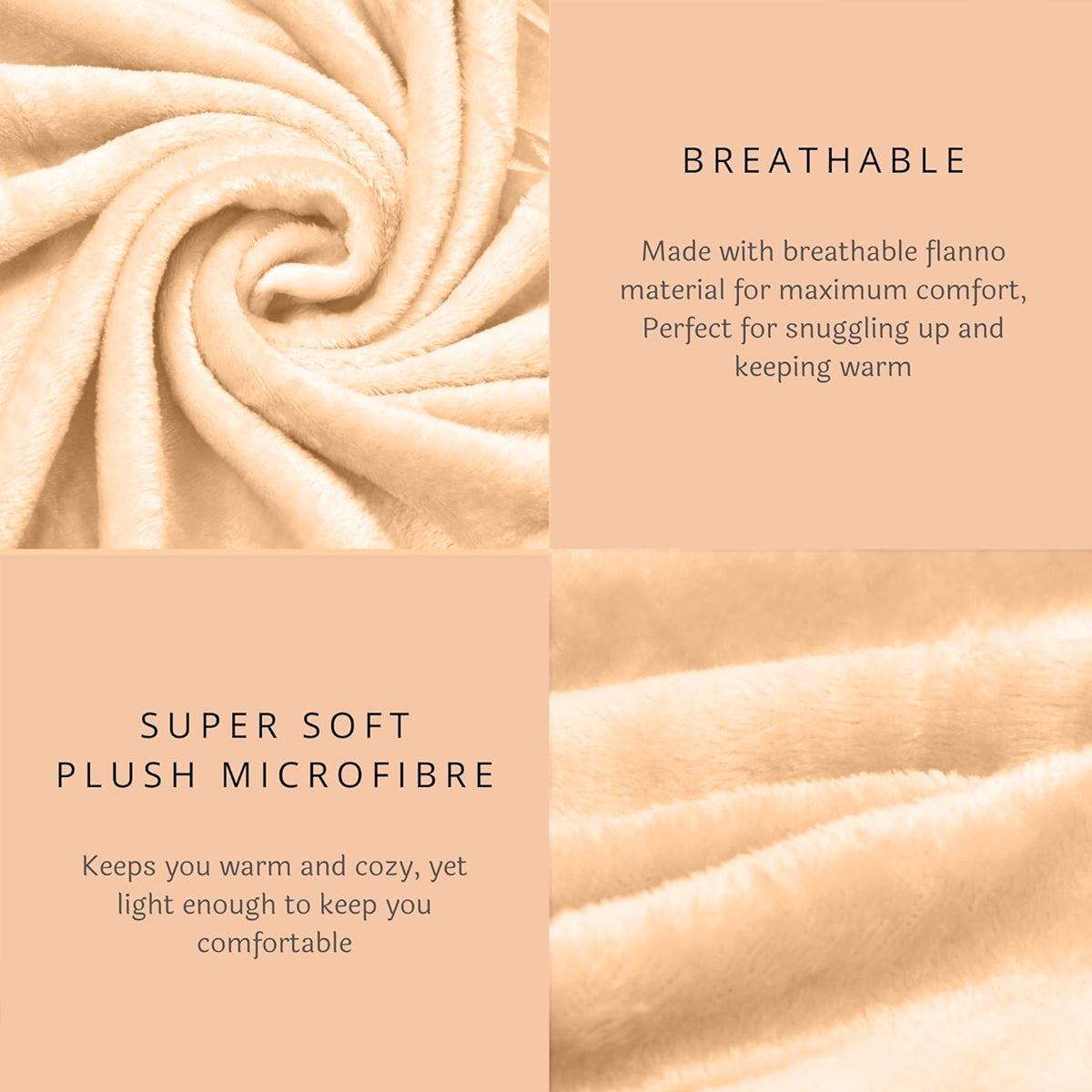 Large Camel Guest Bed Blanket 200 x 230cm – Product View 13