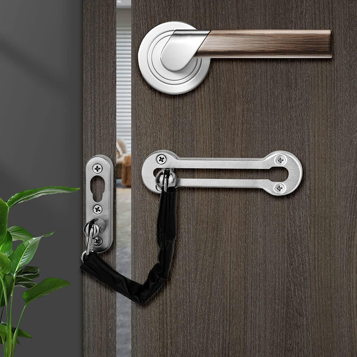 Home Security Door Chain Stainless Steel Guard Slide Screws Front Safety Catch