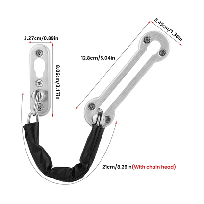 Home Security Door Chain Stainless Steel Guard Slide Screws Front Safety Catch