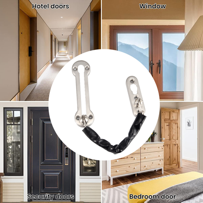 Home Security Door Chain Stainless Steel Guard Slide Screws Front Safety Catch