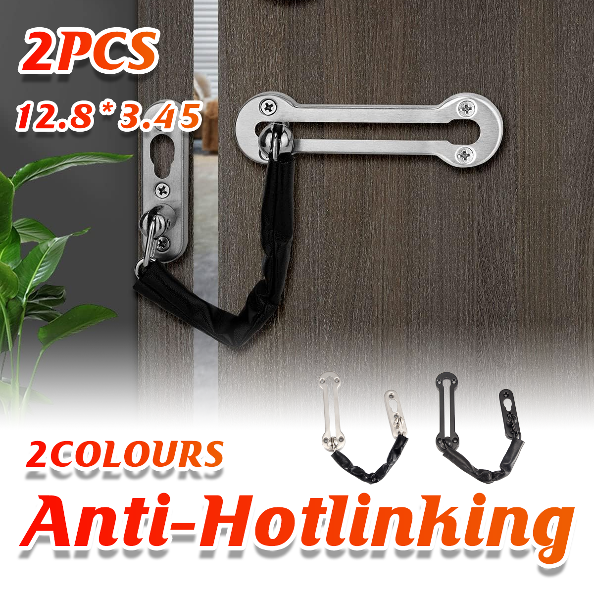 Home Security Door Chain Stainless Steel Guard Slide Screws Front Safety Catch