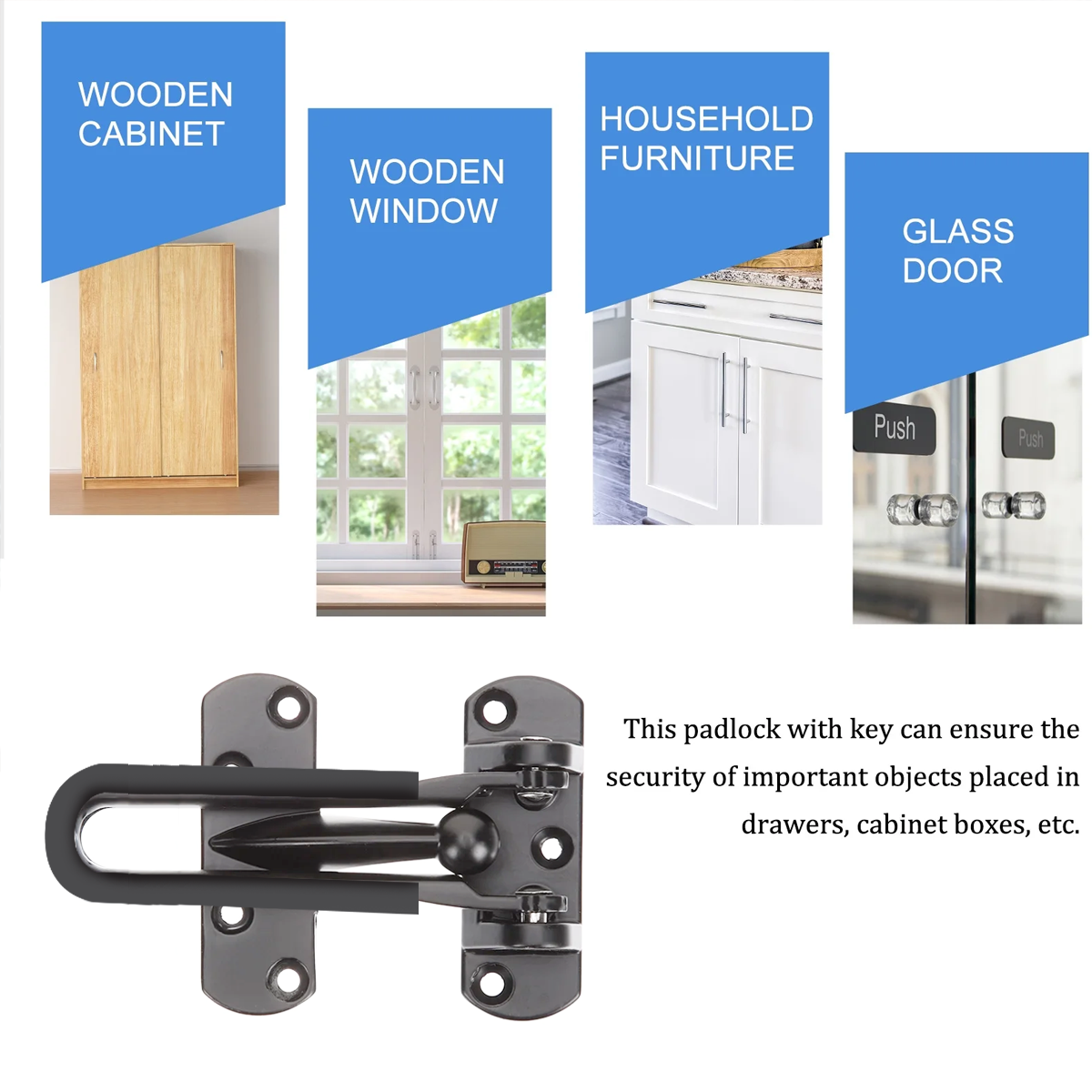 Anti Theft Lock Latch Door Bolt Security Lock for Home Bedroom Bathroom Safety