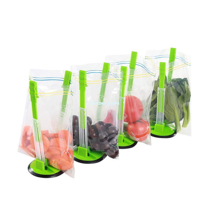 Kitchen Bag Holder Stand Plastic Storage Rack Set of 8