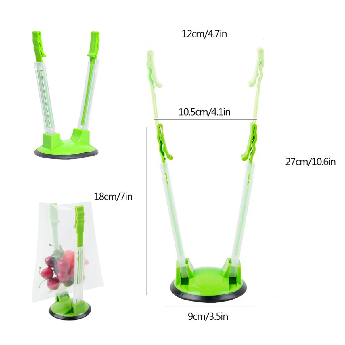 Kitchen Bag Holder Stand Plastic Storage Rack Set of 8