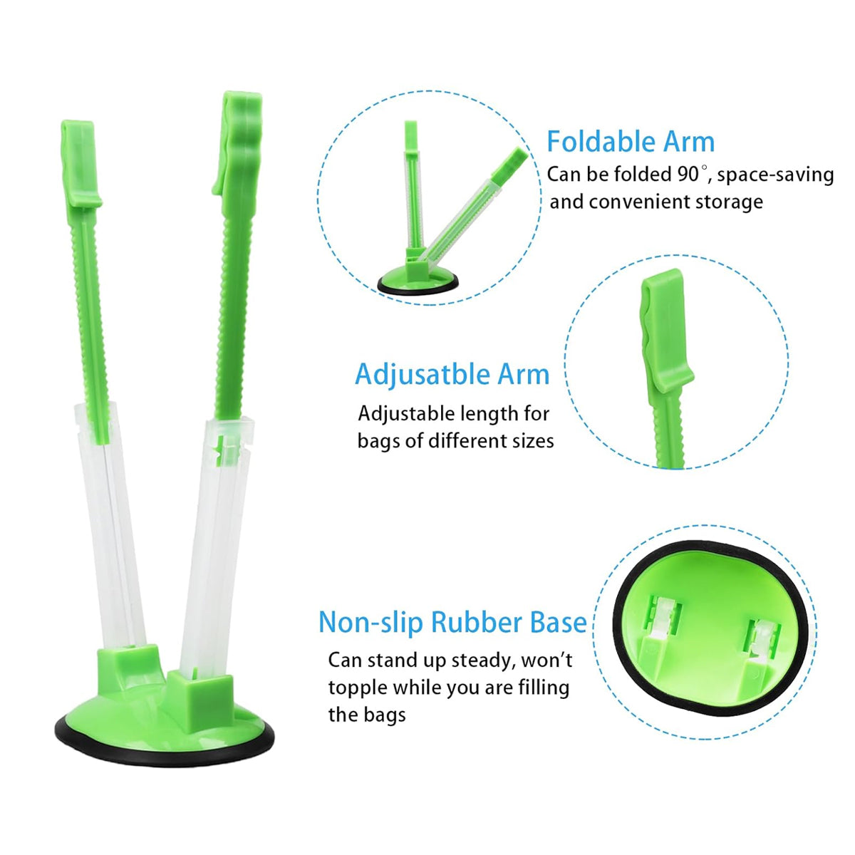 Kitchen Bag Holder Stand Plastic Storage Rack Set of 8