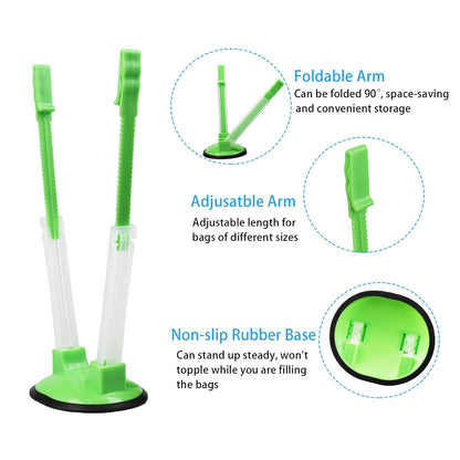 Kitchen Bag Holder Stand Plastic Storage Rack Set of 8