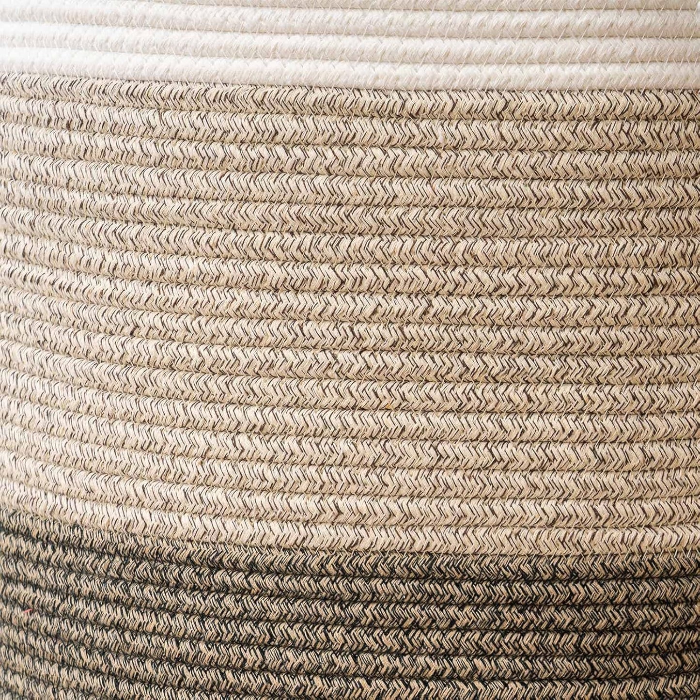 Handheld Cotton Rope Woven Storage Basket Foldable Large