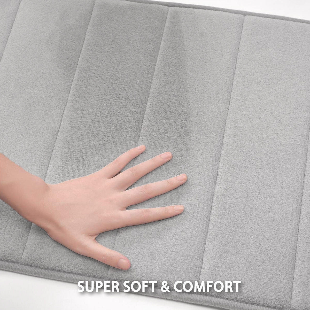 Striped Floor Mat Set Three Piece Bathroom Toilet Water Absorbing Carpet Rug