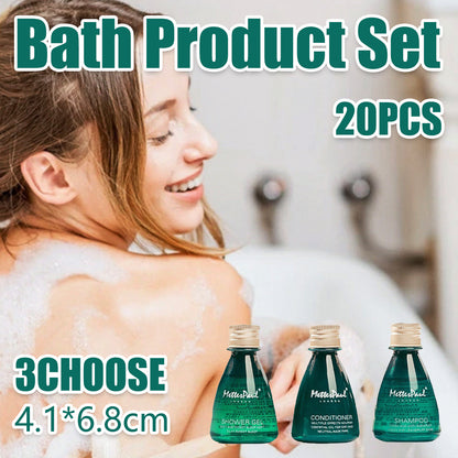 20 Pcs Travel Size Shampoo Shower Gel Disposable Set