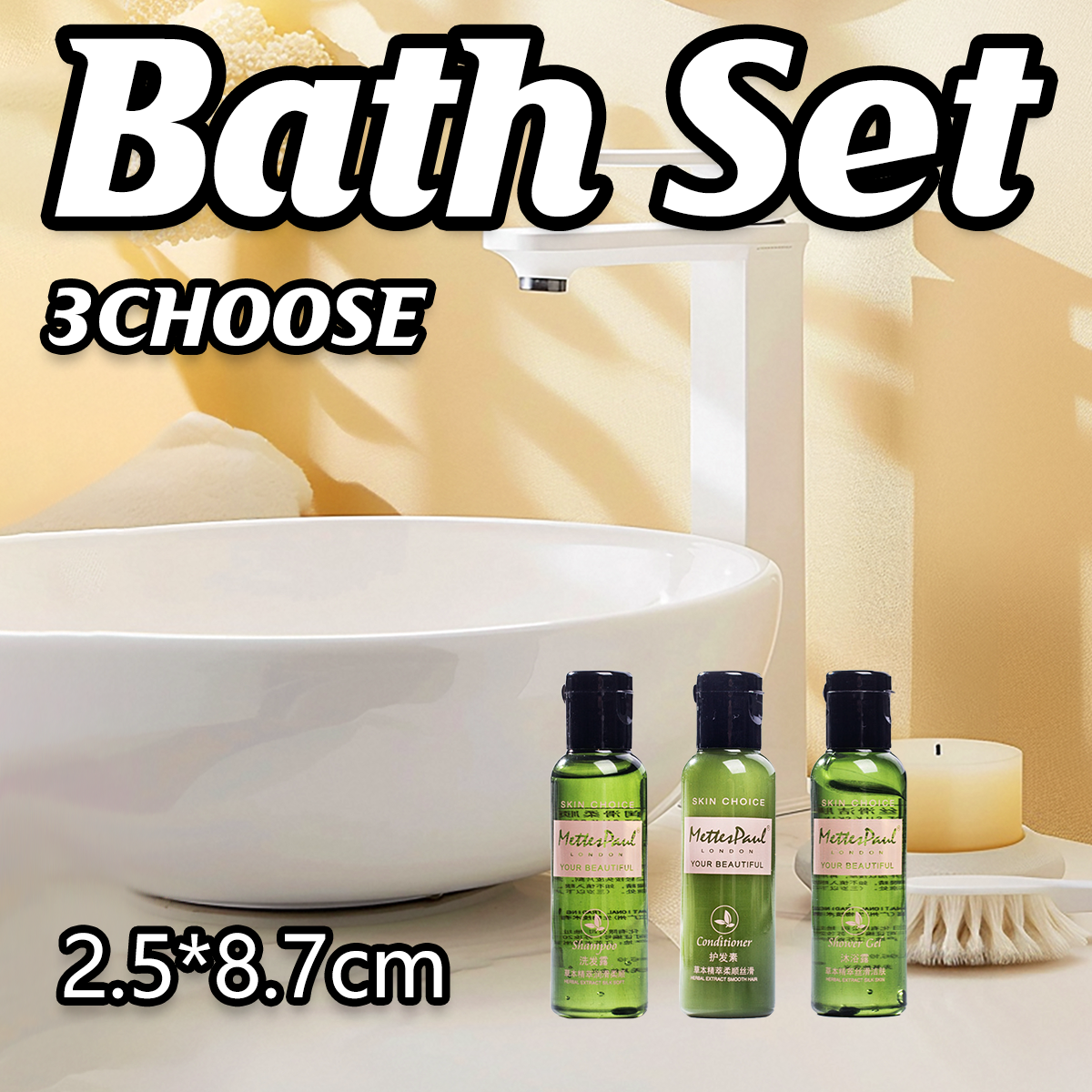 20 Bottles Hotel Toiletries Set Travel Size Bathroom