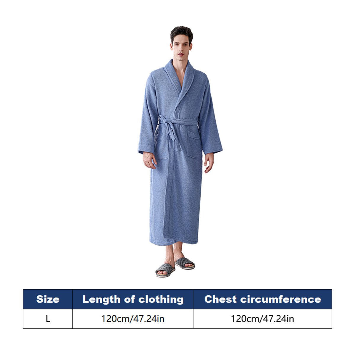 Quick Dry Cotton Bathrobe Absorbent Comfortable for Hotel Home Use