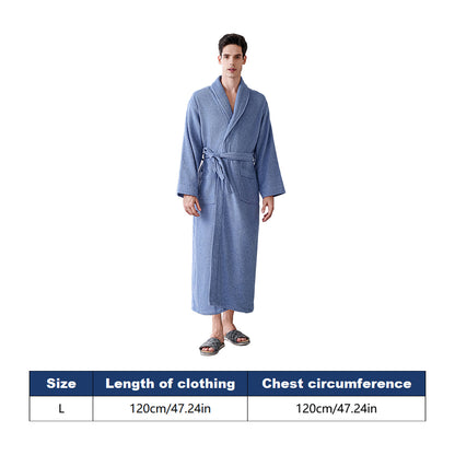 Quick Dry Cotton Bathrobe Absorbent Comfortable for Hotel Home Use
