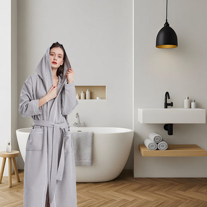Quick Dry Absorbent Hooded Bathrobe for Home or Hotel