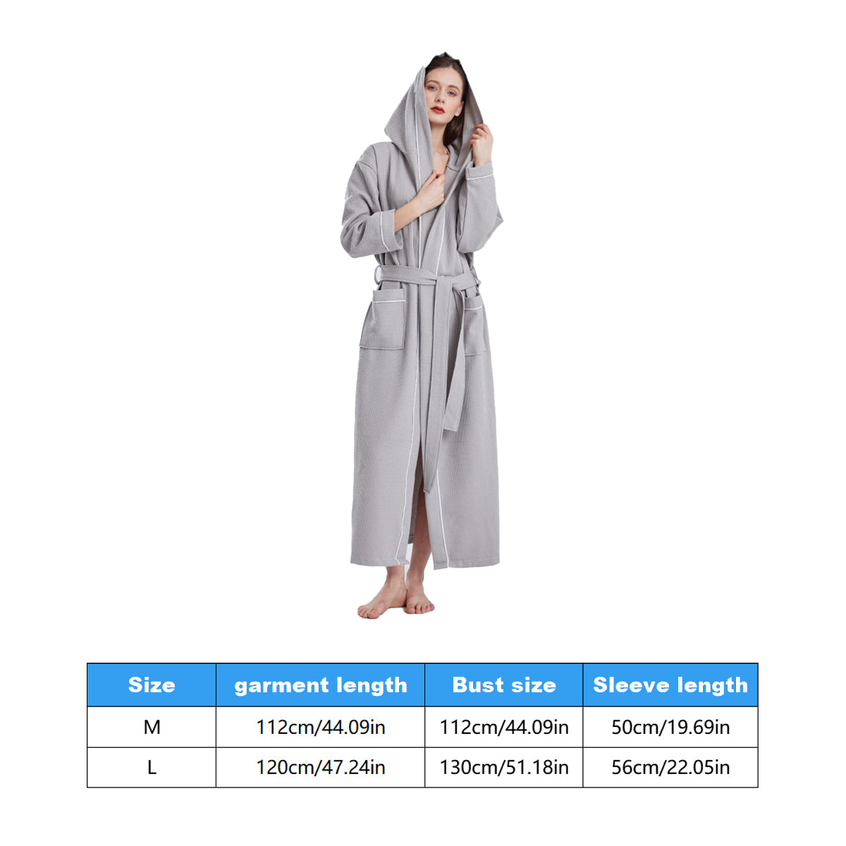 Quick Dry Absorbent Hooded Bathrobe for Home or Hotel