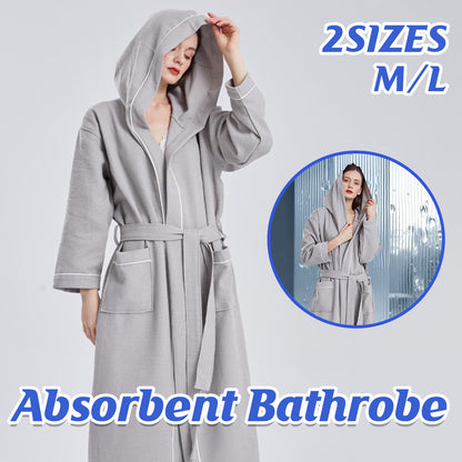Quick Dry Absorbent Hooded Bathrobe for Home or Hotel