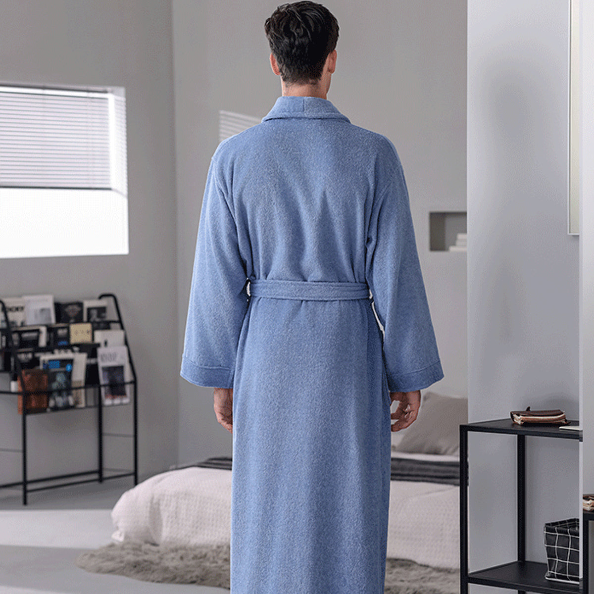 Quick Dry Cotton Bathrobe Absorbent Comfortable for Hotel Home Use