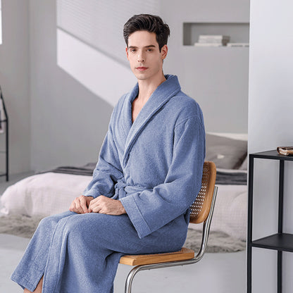 Quick Dry Cotton Bathrobe Absorbent Comfortable for Hotel Home Use