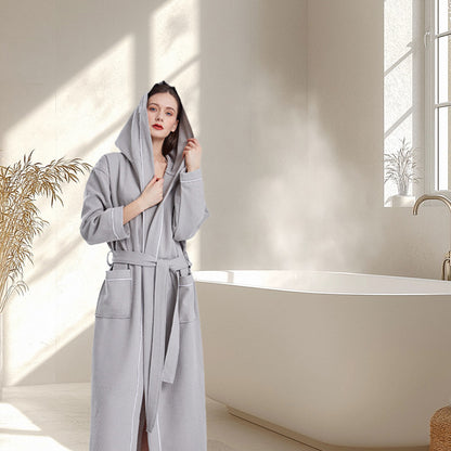 Quick Dry Absorbent Hooded Bathrobe for Home or Hotel