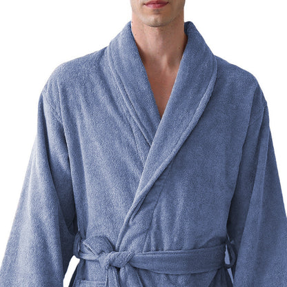 Quick Dry Cotton Bathrobe Absorbent Comfortable for Hotel Home Use