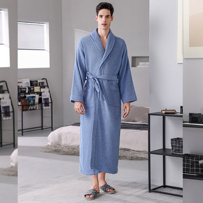 Quick Dry Cotton Bathrobe Absorbent Comfortable for Hotel Home Use