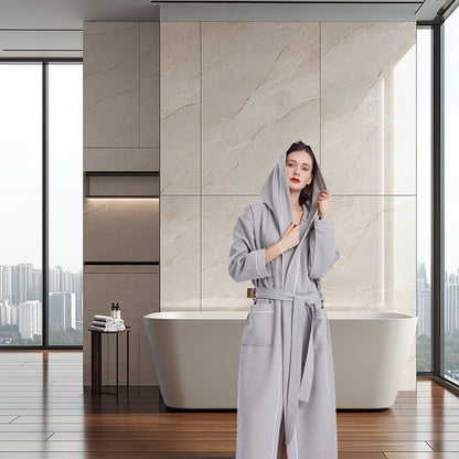 Quick Dry Absorbent Hooded Bathrobe for Home or Hotel