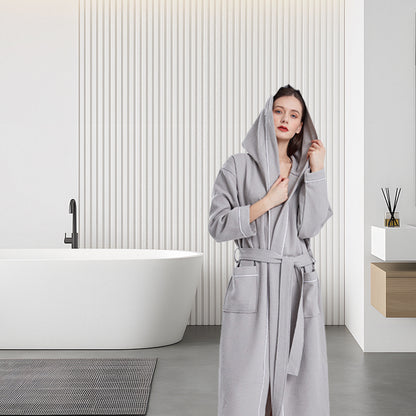 Quick Dry Absorbent Hooded Bathrobe for Home or Hotel