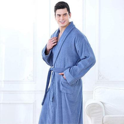 Quick Dry Cotton Bathrobe Absorbent Comfortable for Hotel Home Use